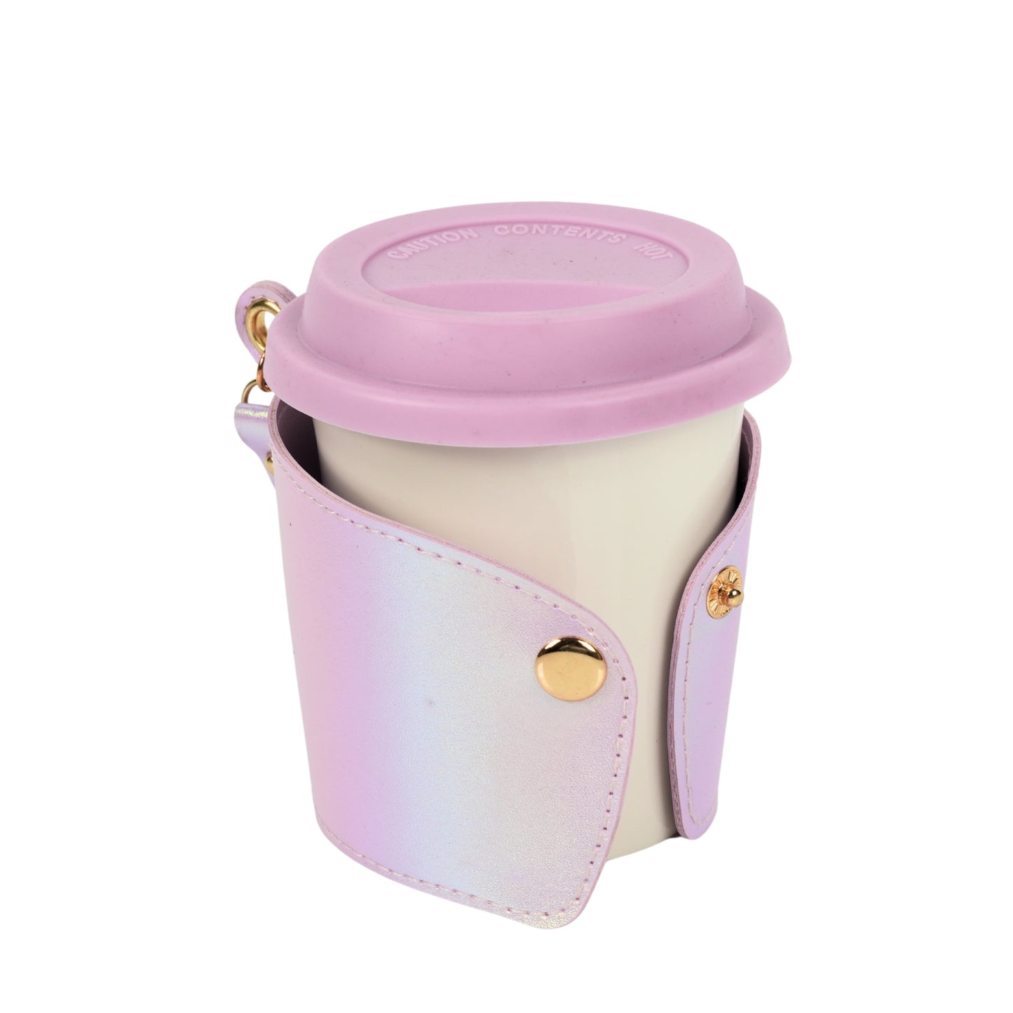 Ceramic Coffee Sipper With Leather Cover