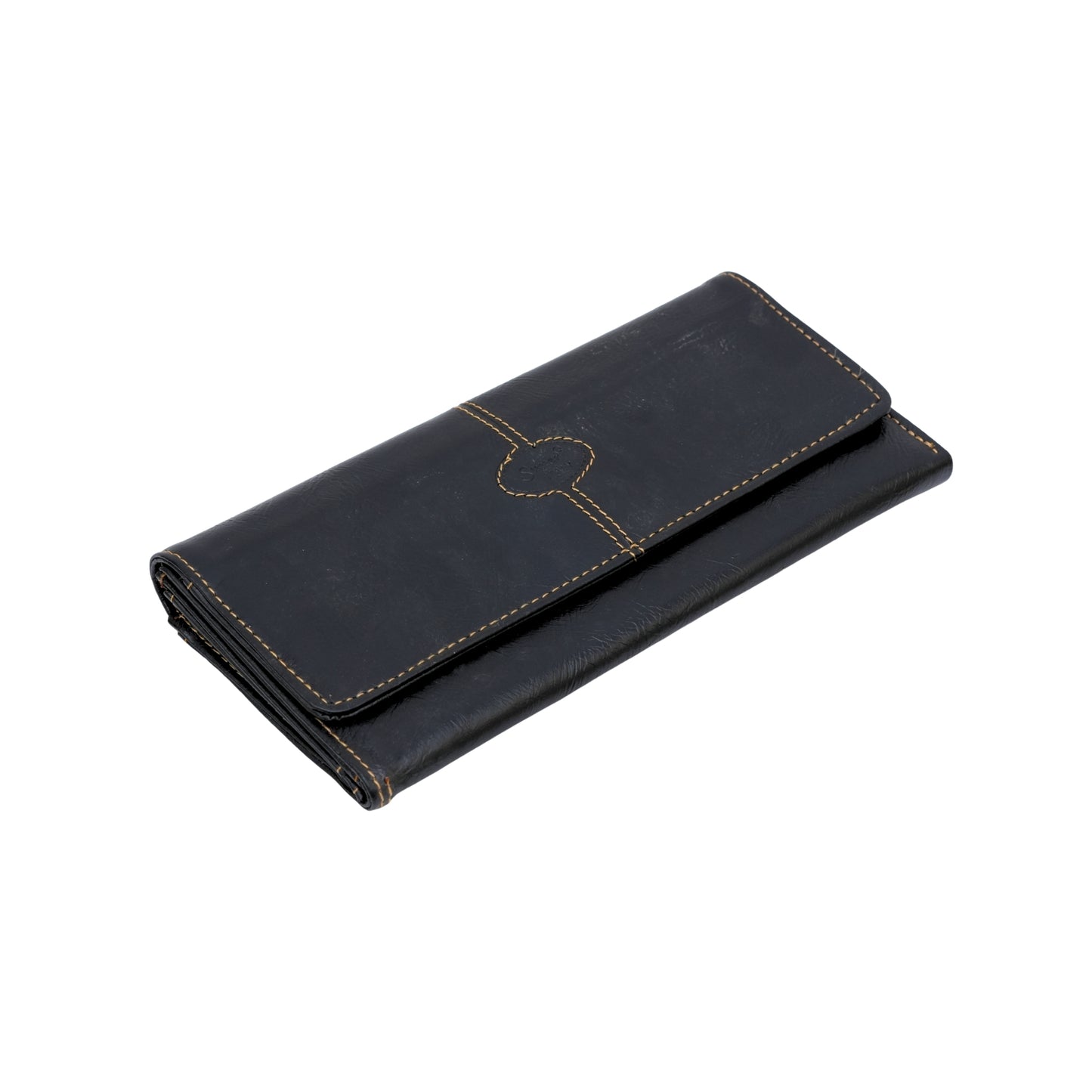Black leather-style women's wallet/clutch