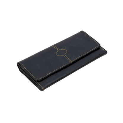 Black leather-style women's wallet/clutch
