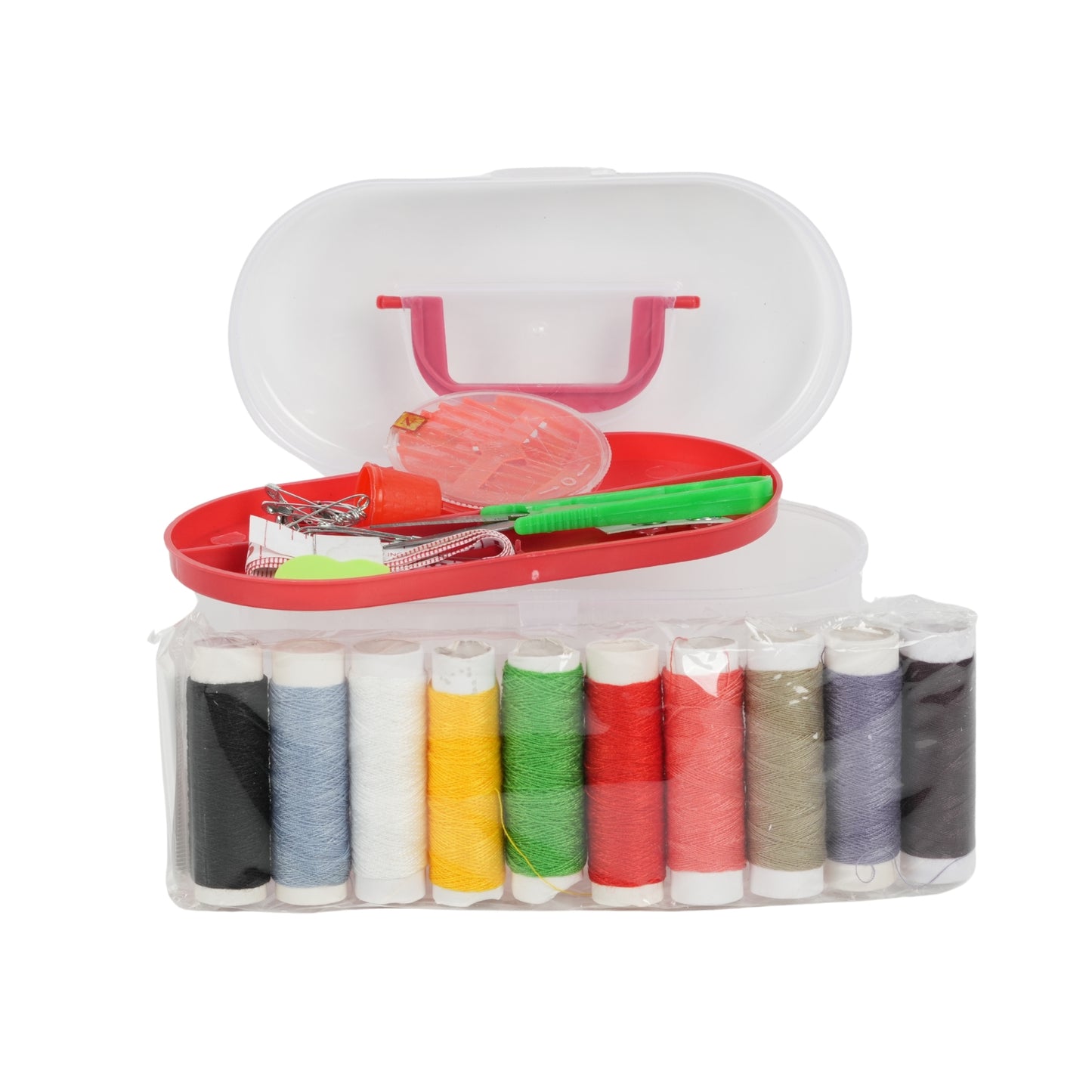 Portable Sewing Kit Box – Multi-Color Threads & Tools Set
