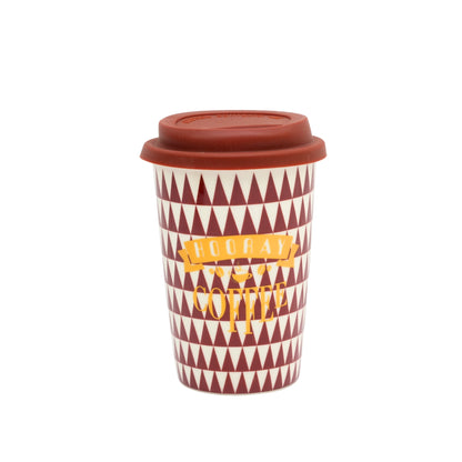 Kookee Ceramic Coffee & Tea Tall Tumbler with Silicone Lid