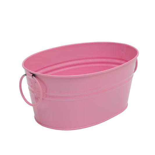 Pink metal planter