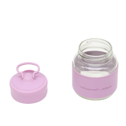 Chubby cute glass mug with holder