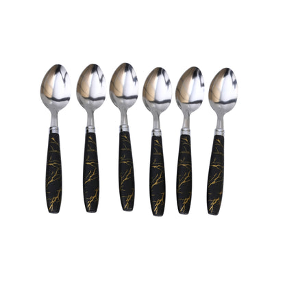 Marble Ceramic Handle Stainless Steel Table Spoon Set (pack of 6)