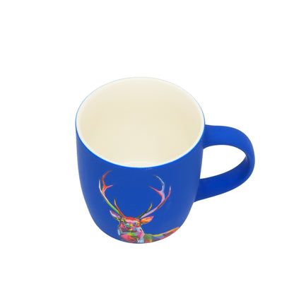 Modern Animal Tribe Series: Blue Stag Mug for Coffee & Tea