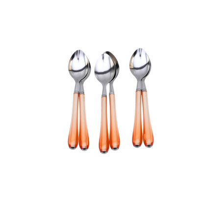 Modern Amber Resin Handle Stainless Steel Spoon Set