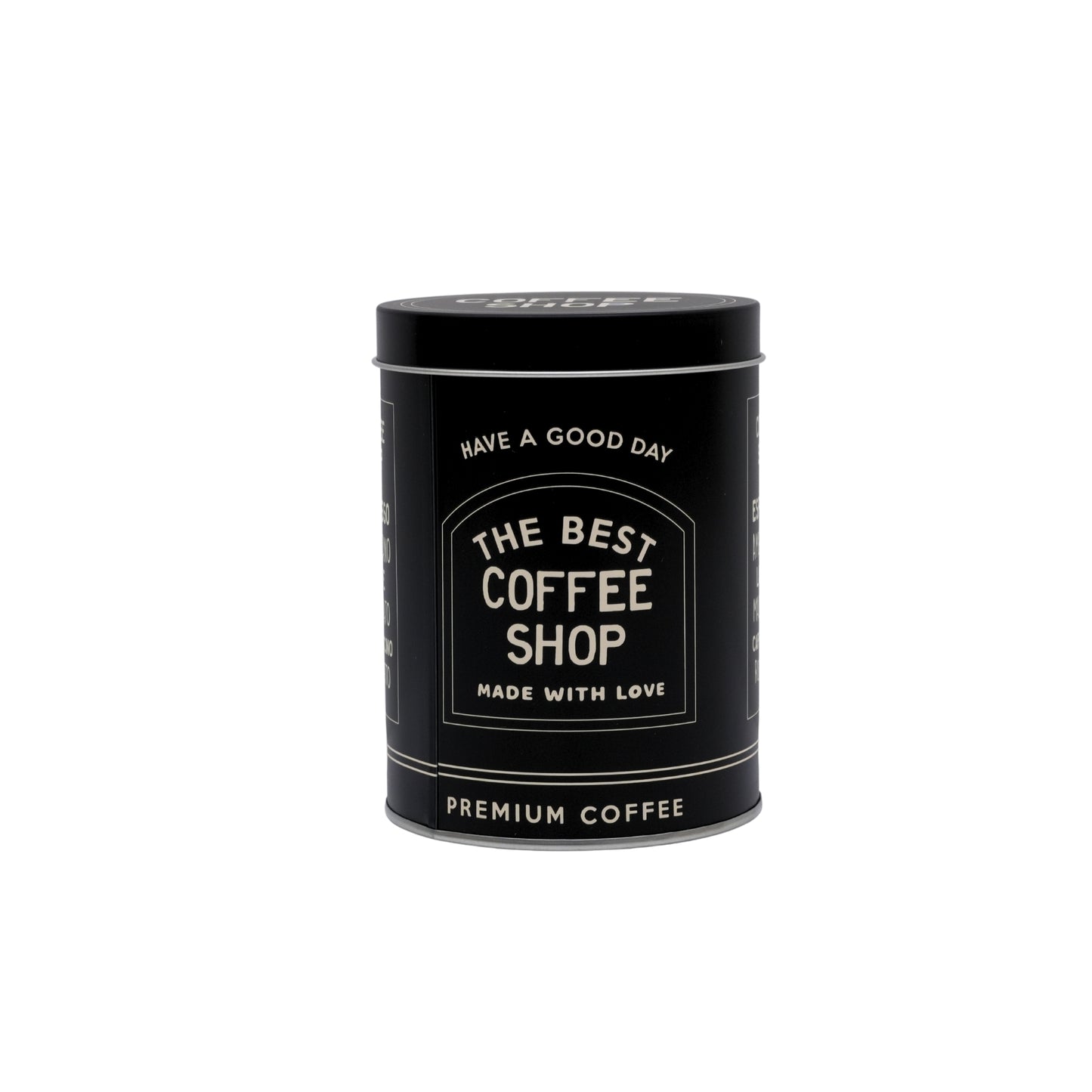 Vintage Black Metal Coffee Canister - Airtight Kitchen Storage Tin