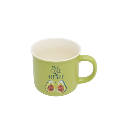 Couple avocado bone india coffee cup