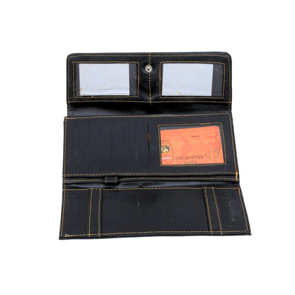 Black leather-style women's wallet/clutch
