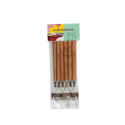 Wooden handle stainless steel  cutlery set (6 pieces)