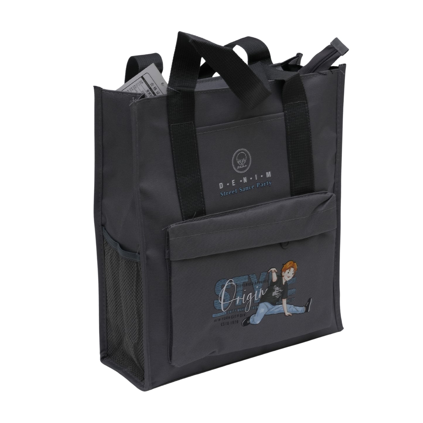 Grey aesthetic tote bag unisex style