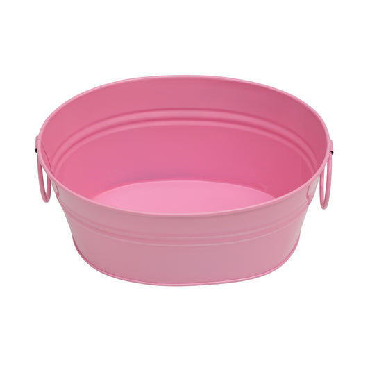 Pink metal planter