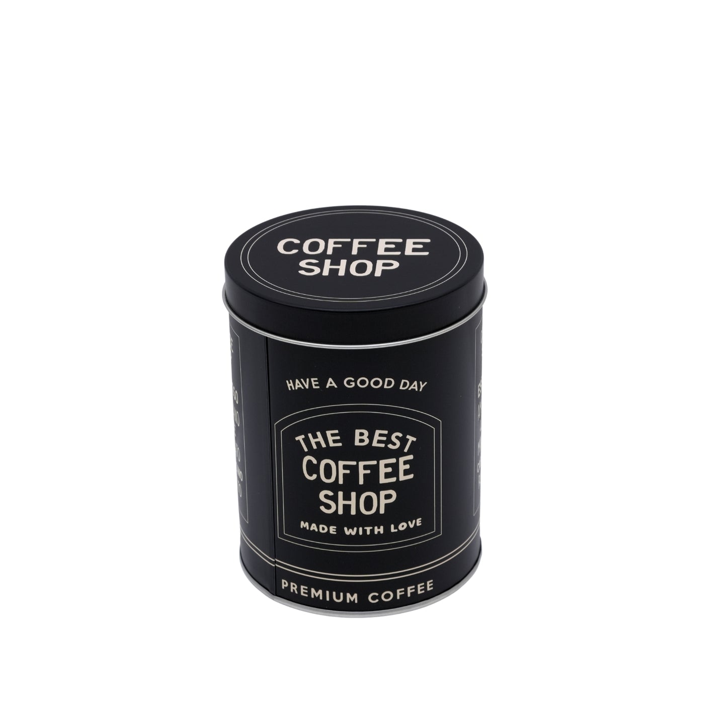 Vintage Black Metal Coffee Canister - Airtight Kitchen Storage Tin