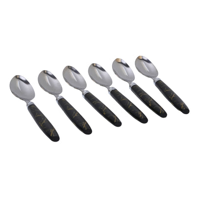 Marble Ceramic Handle Stainless Steel Table Spoon Set (pack of 6)