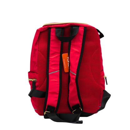 Red backpack for travel