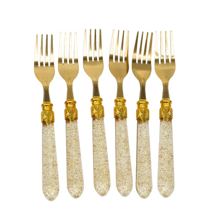 Premium Golden Diamond Cut Spoon Set (Pack of 6)