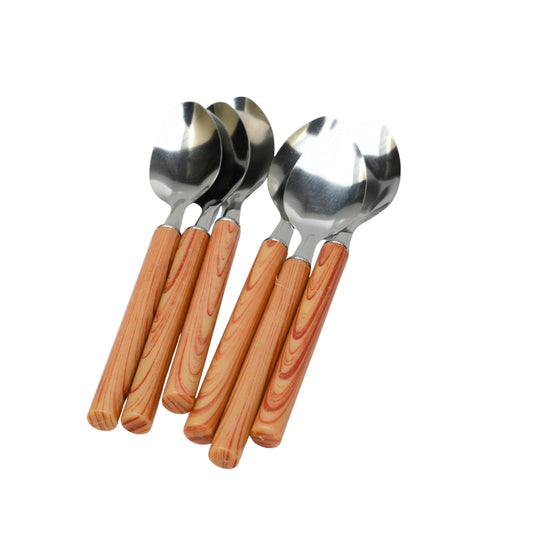 Premium Wooden Handle Spoon Set (Pack of 6)