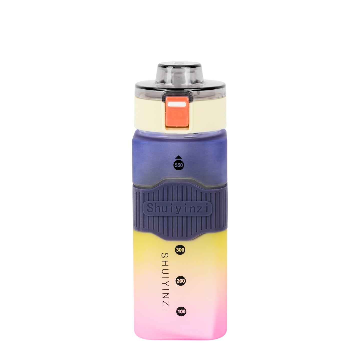 Multicolor square water bottle fitness gym water bottle with straw
