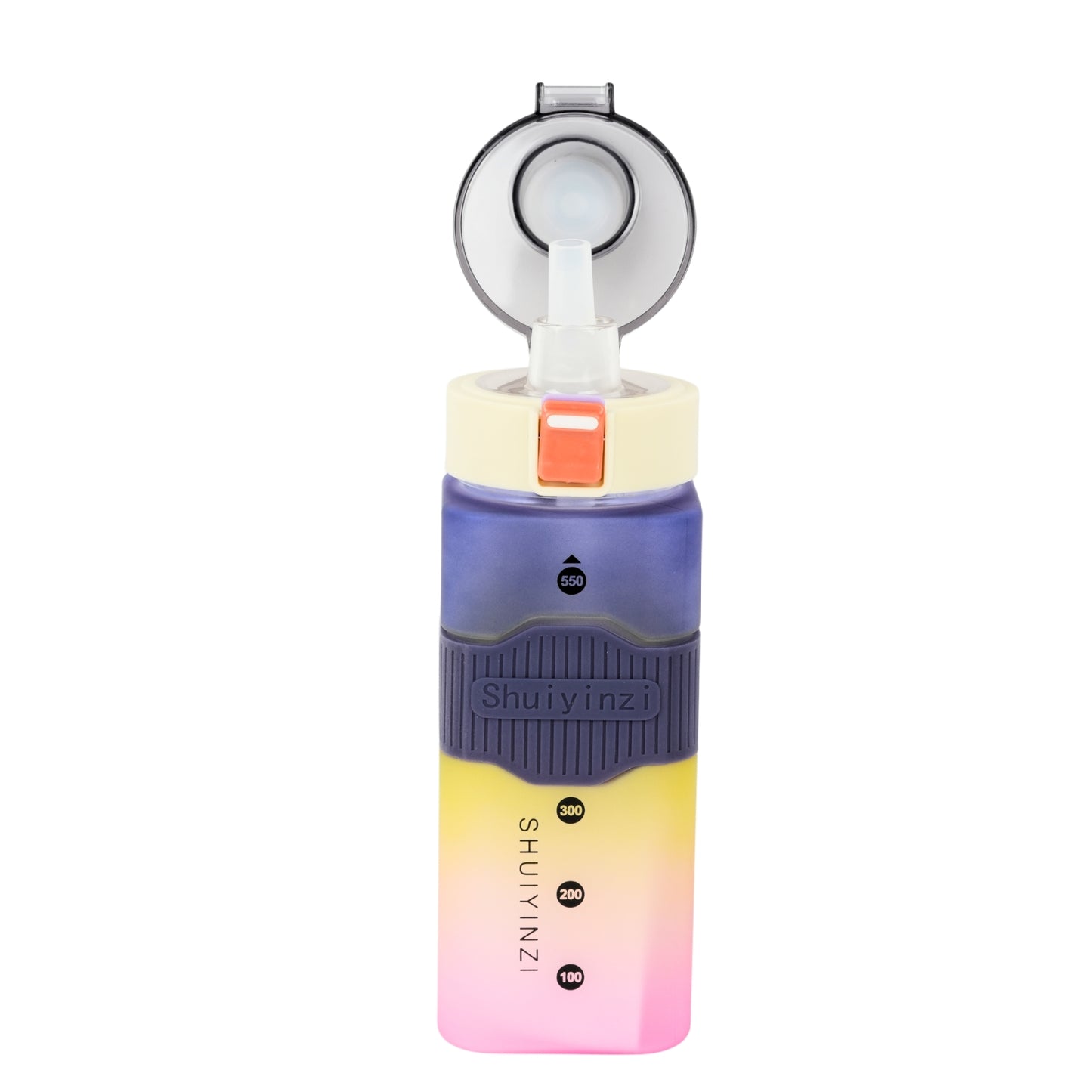 Multicolor square water bottle fitness gym water bottle with straw