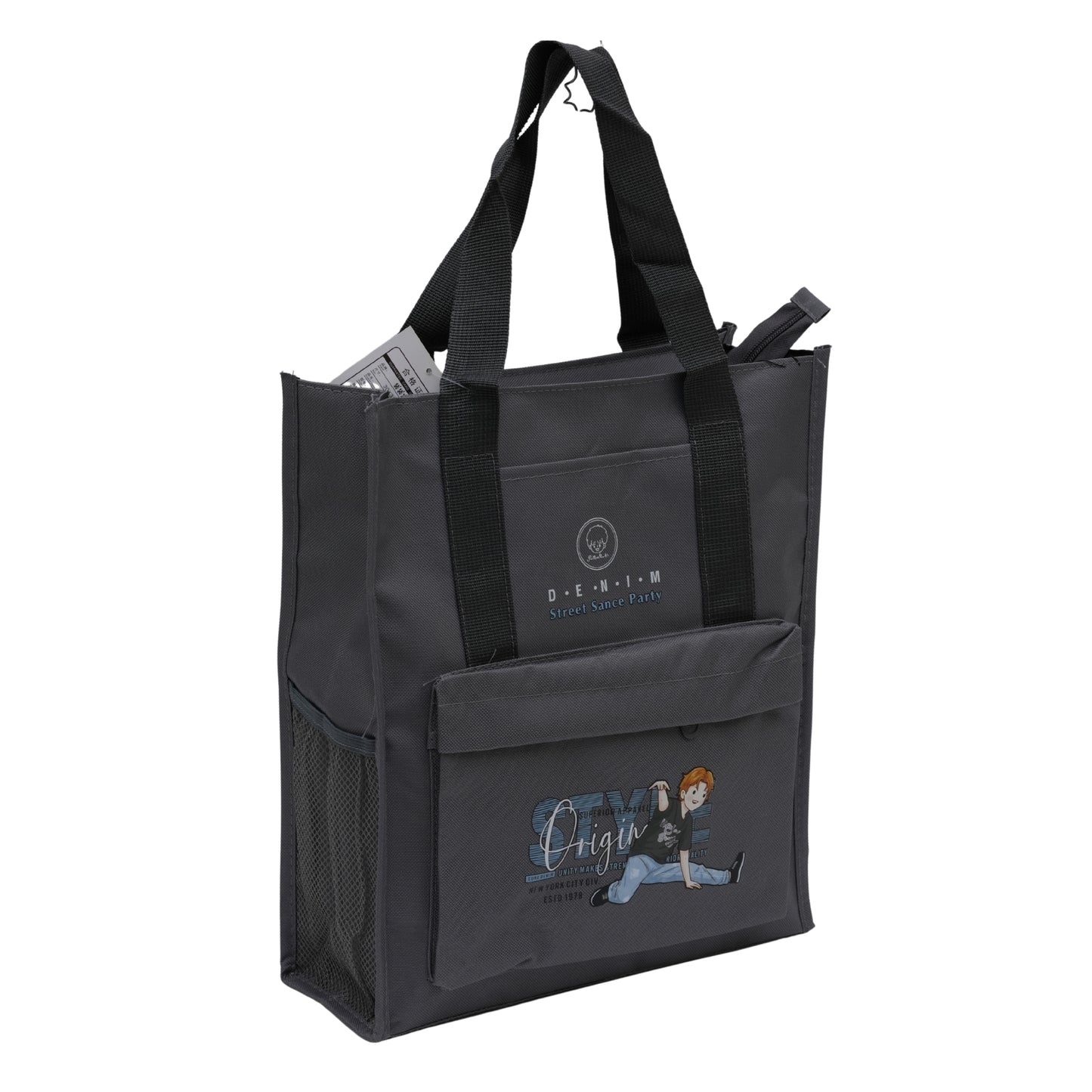 Grey aesthetic tote bag unisex style