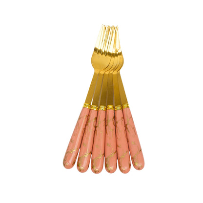 Ultra Luxurious Fork With Resin Work (Pack of 6)