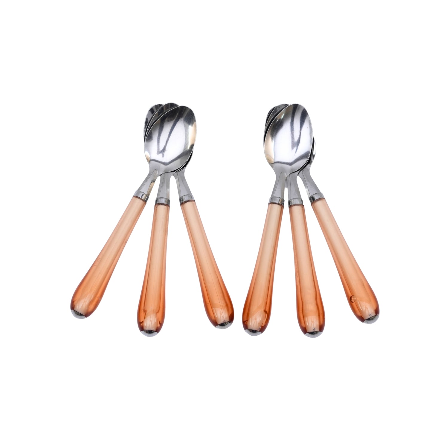 Modern Amber Resin Handle Stainless Steel Spoon Set