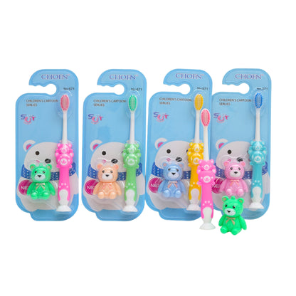 Multicolor Toothbrush With Teddy Toy For Kids ( Pack of 4 )