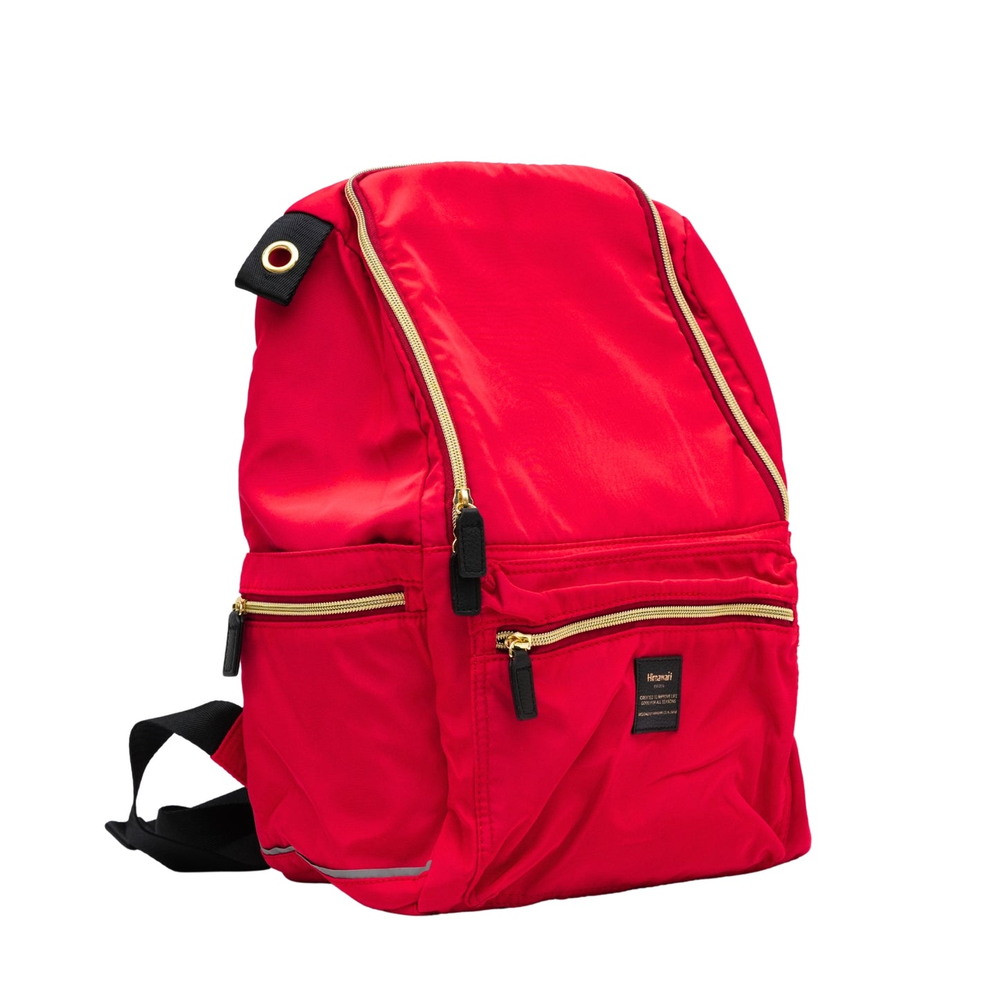 Red backpack for travel