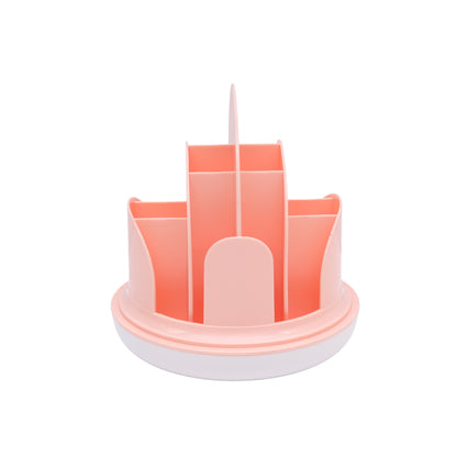360-degree rotating makeup and lipstick organizer with a dustproof lid