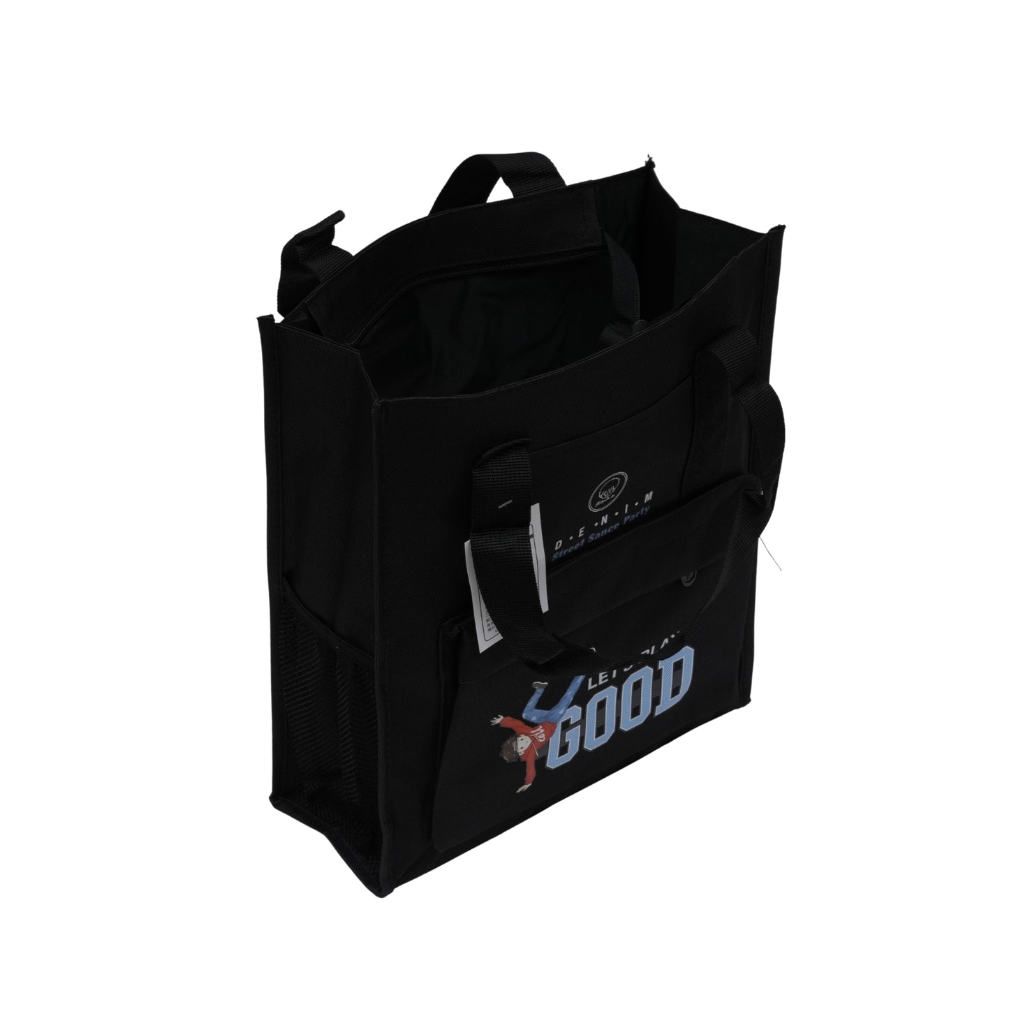 Black aesthetic tote bag unisex style