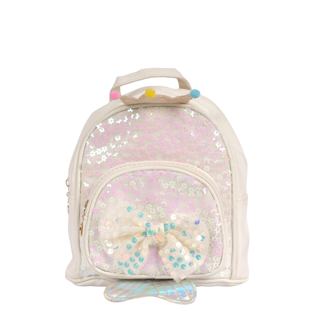 Unicorn Crown Sequin School Backpack for Kids | Glittery Lightweight Bag for Girls
