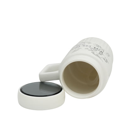 "With You Forever" Premium Ceramic Coffee Mug with Mirror Lid