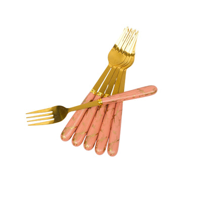 Ultra Luxurious Fork With Resin Work (Pack of 6)
