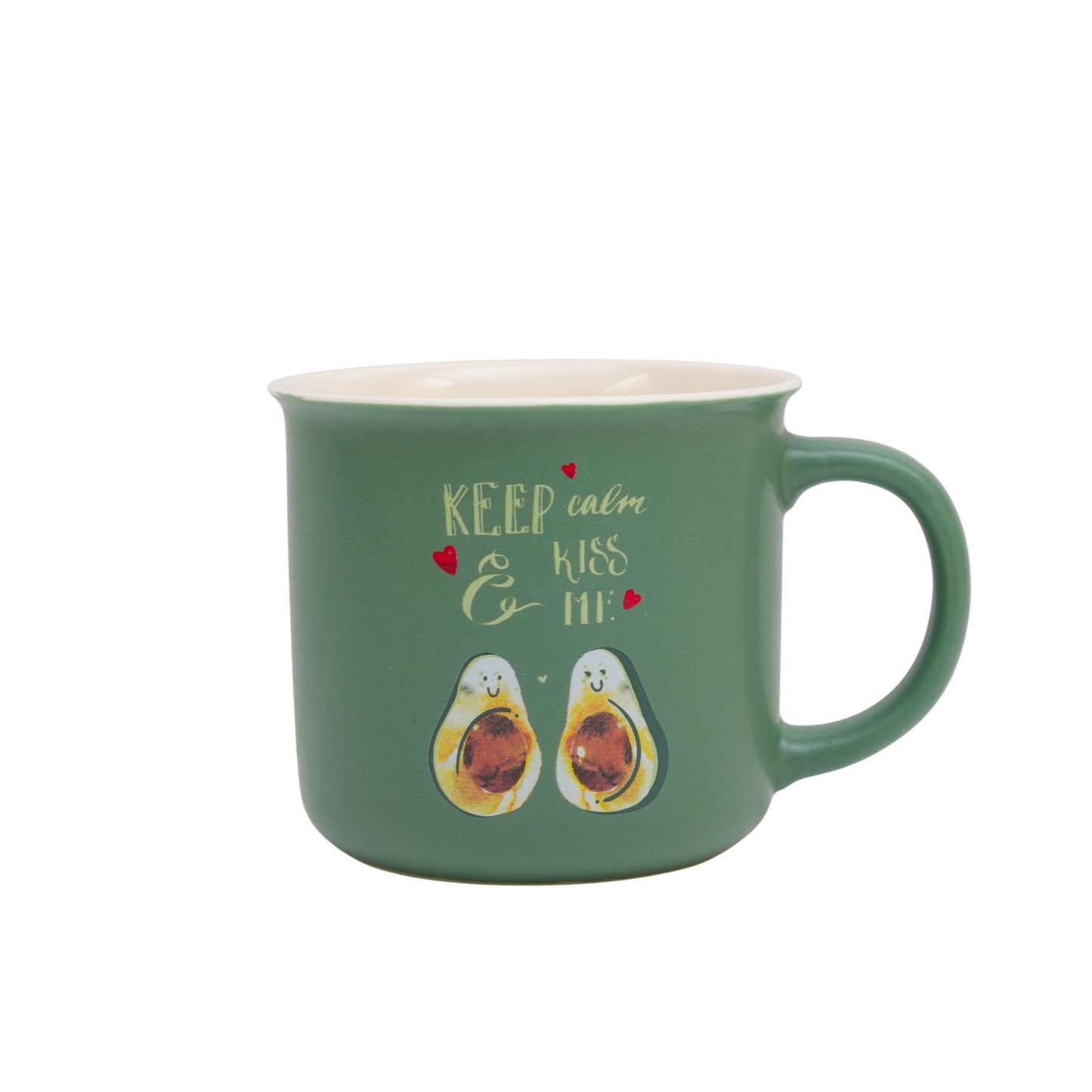 Couple avocado bone india coffee cup