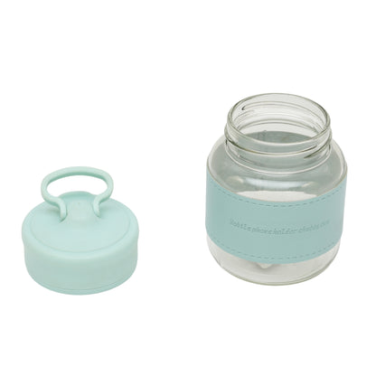 Chubby cute glass mug with holder