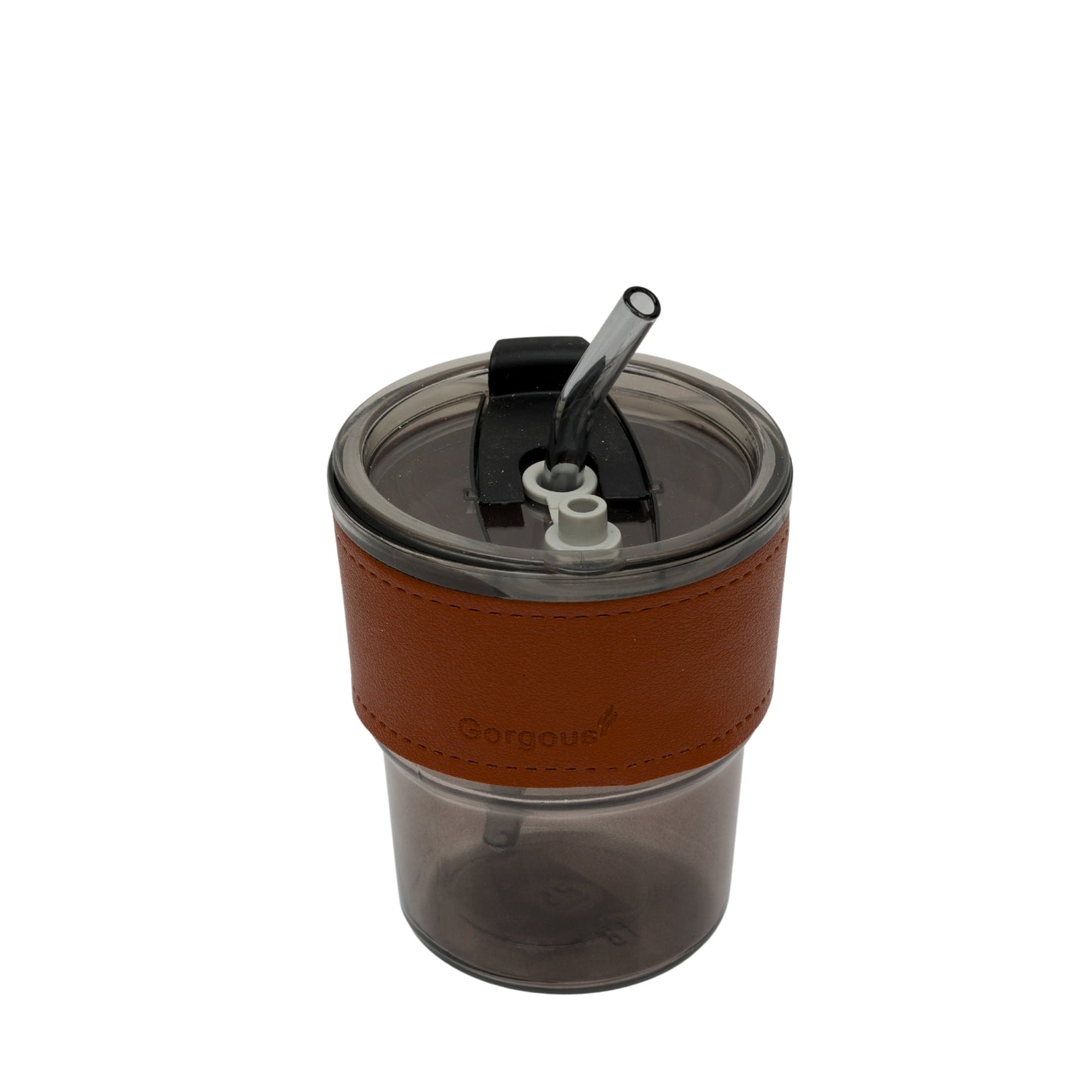 Reusable glass coffee sipper mugs with lid and multipurpose drinking glasses tumbler with leather cover