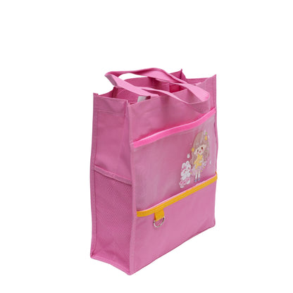 Cute Doll with Rabbit Printed Tote Bag