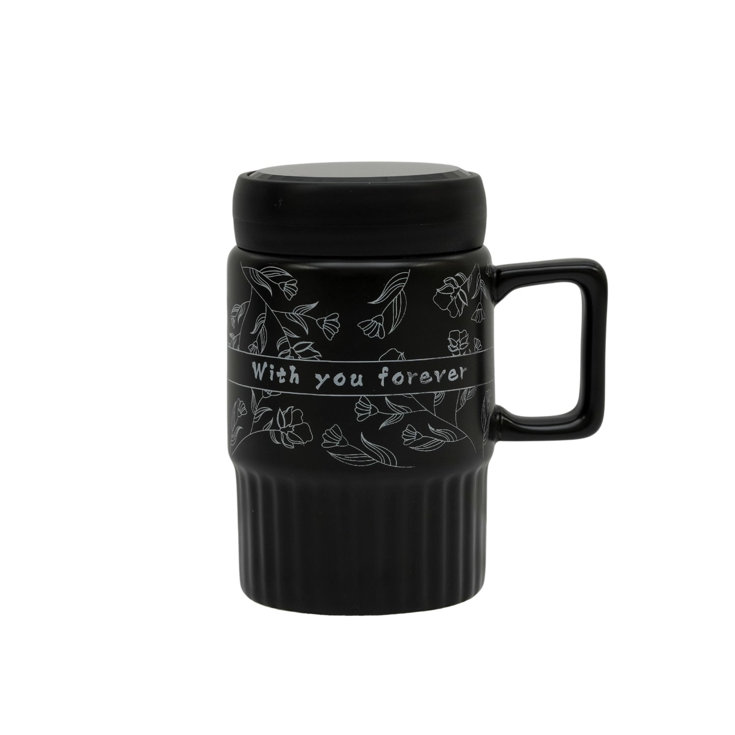"With You Forever" Premium Ceramic Coffee Mug with Mirror Lid