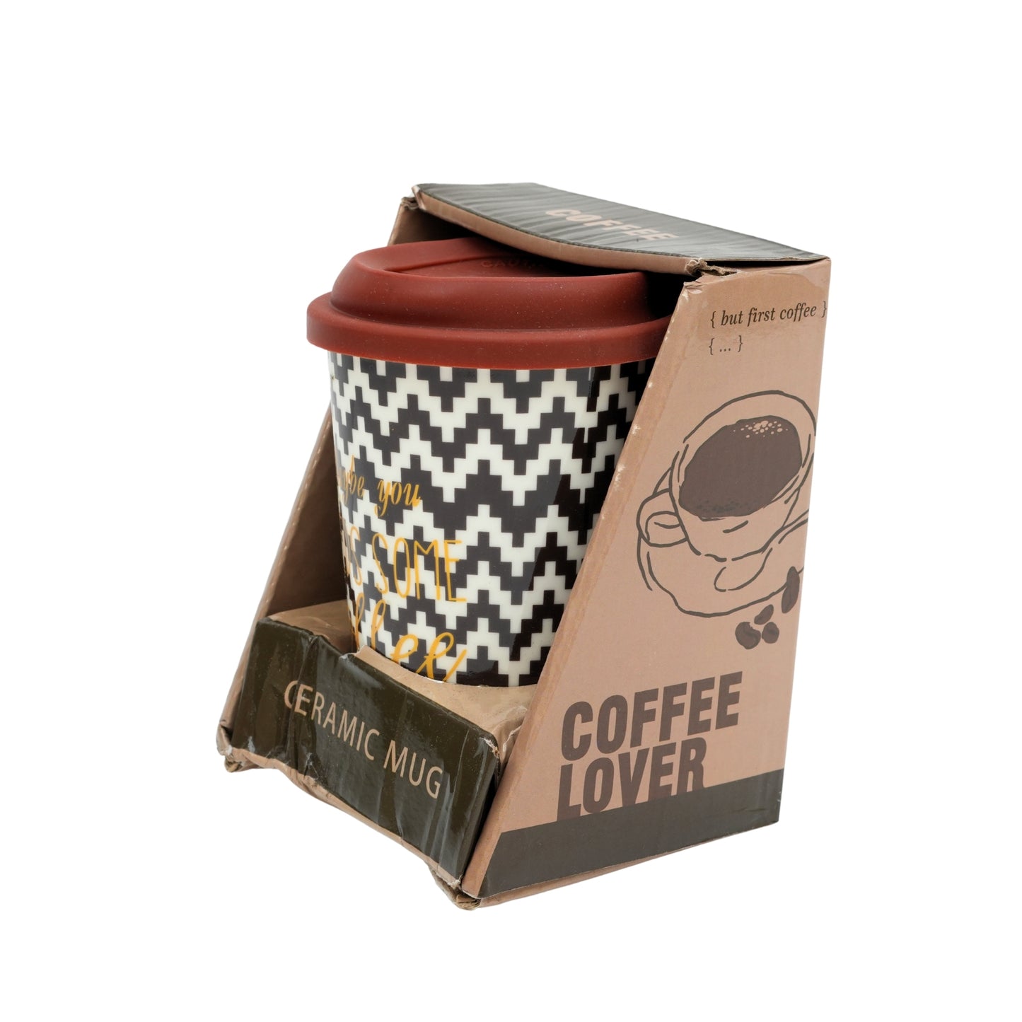Kookee Ceramic Coffee & Tea Tall Tumbler with Silicone Lid