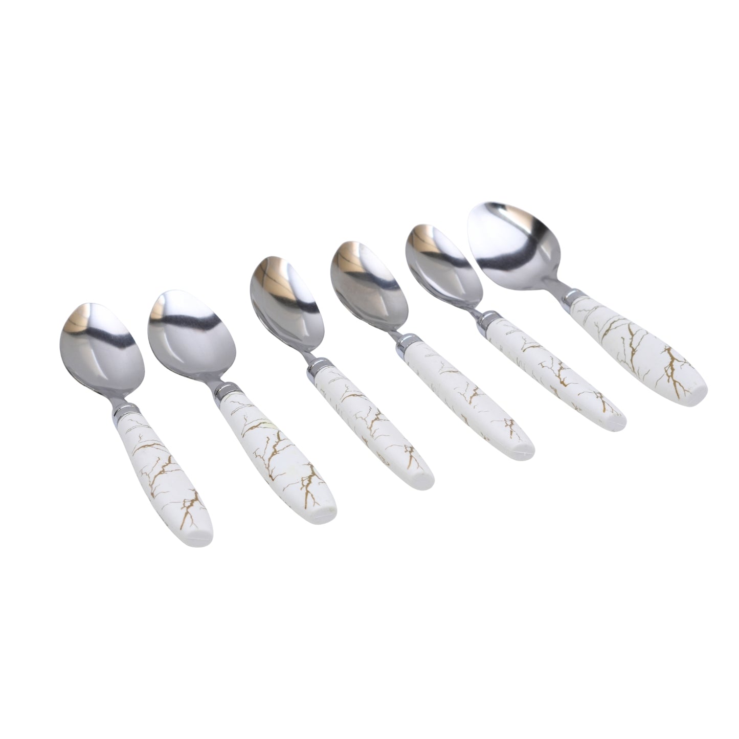 Marble Ceramic Handle Stainless Steel Table Spoon Set (pack of 6)