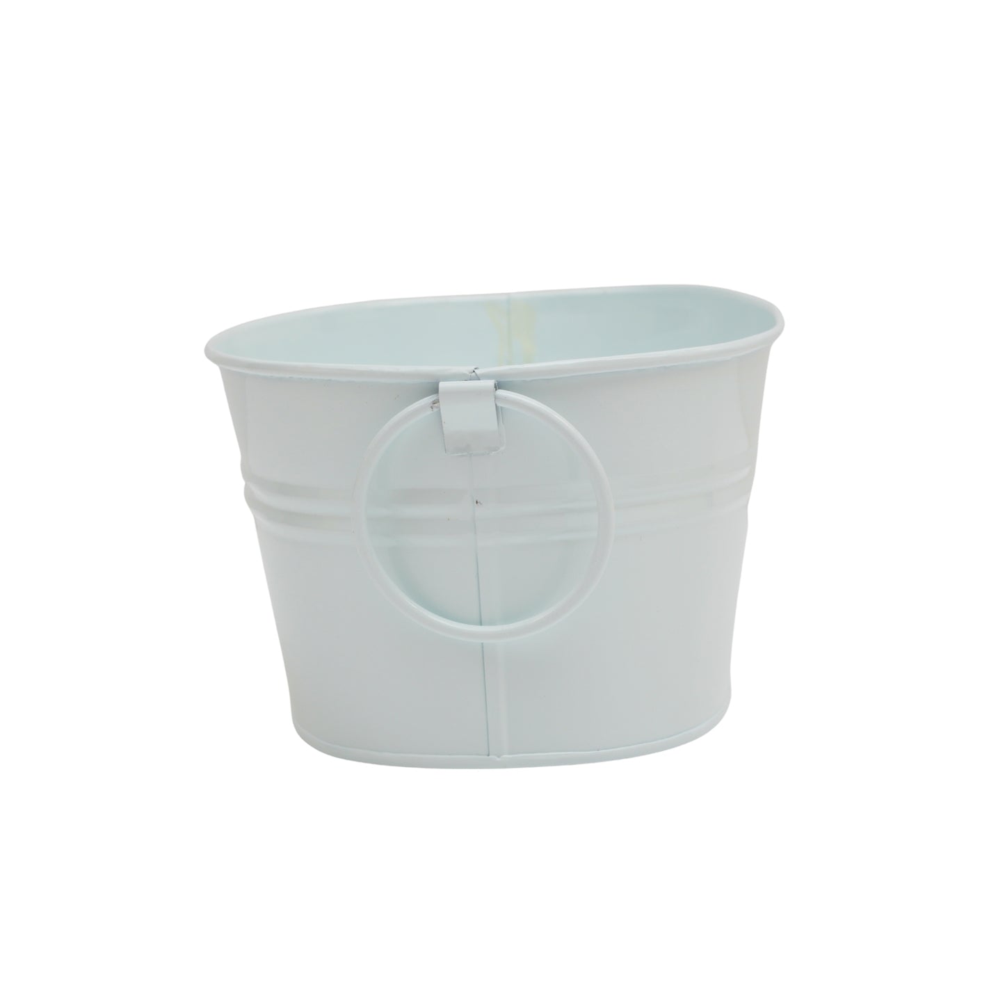 Pink metal planter