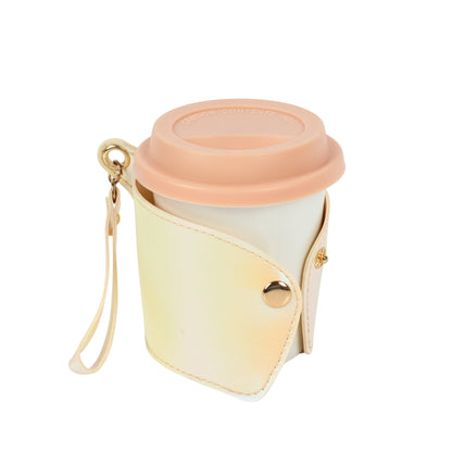 Ceramic Coffee Sipper With Leather Cover
