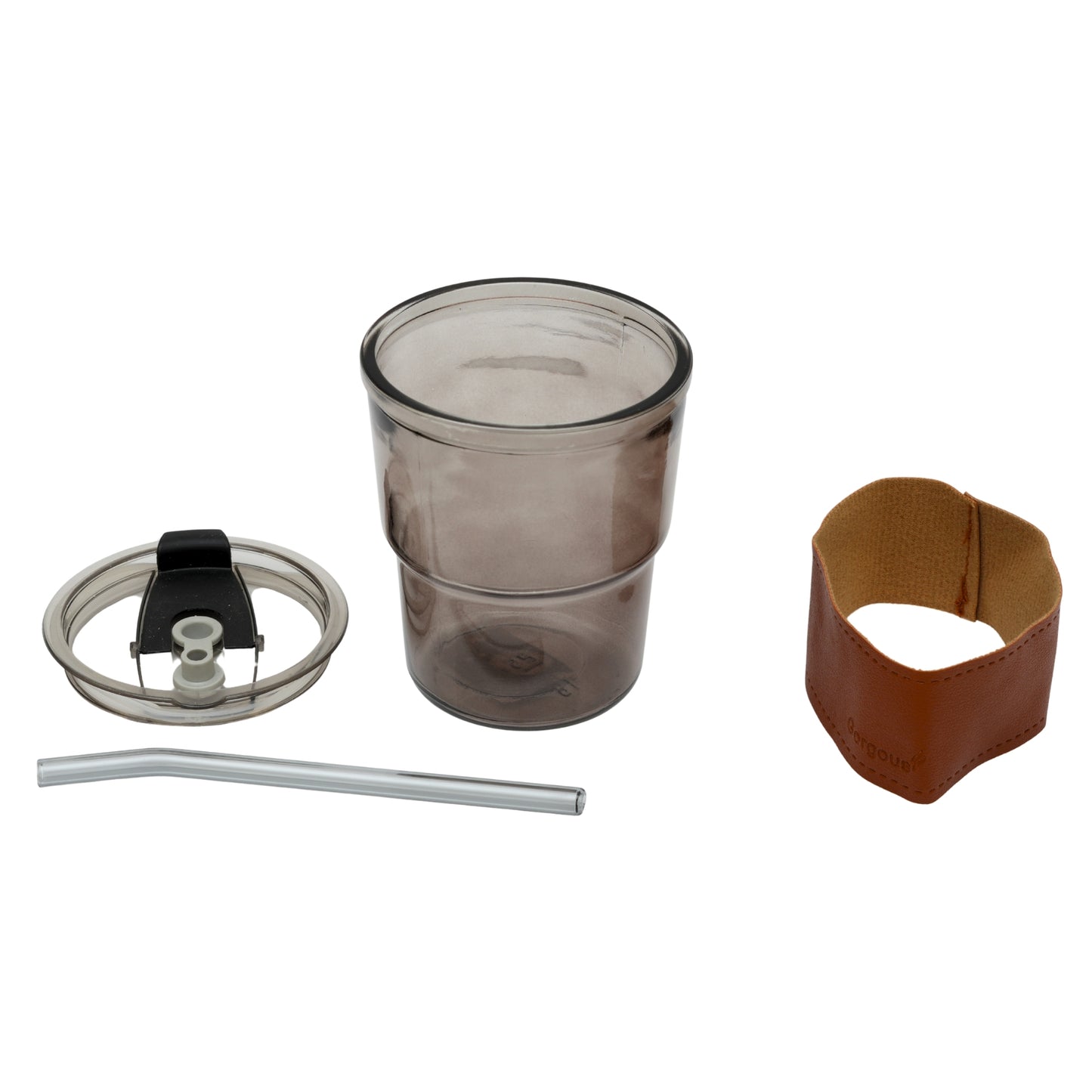 Reusable glass coffee sipper mugs with lid and multipurpose drinking glasses tumbler with leather cover