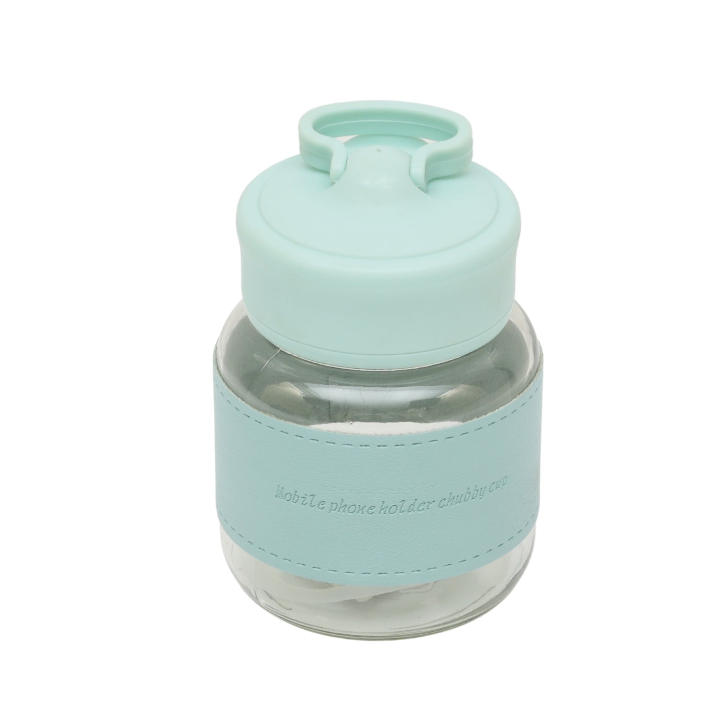Chubby cute glass mug with holder