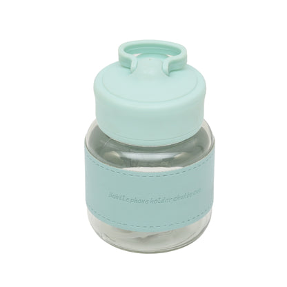 Chubby cute glass mug with holder
