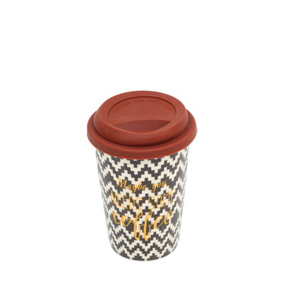Kookee Ceramic Coffee & Tea Tall Tumbler with Silicone Lid