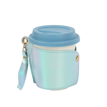 Ceramic Coffee Sipper With Leather Cover