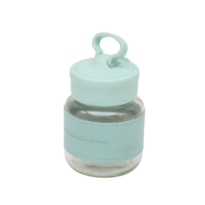 Chubby cute glass mug with holder