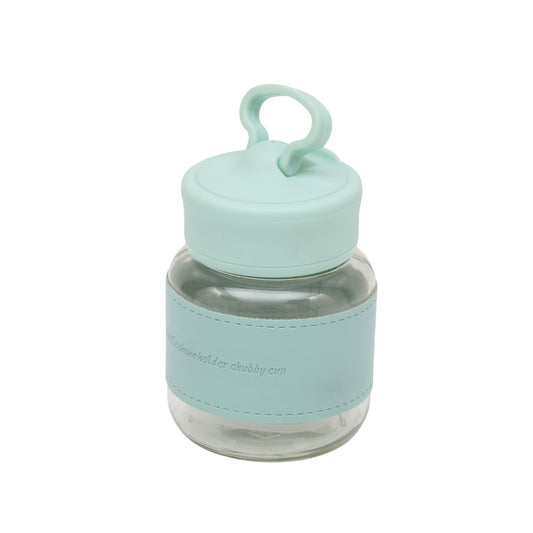 Chubby cute glass mug with holder