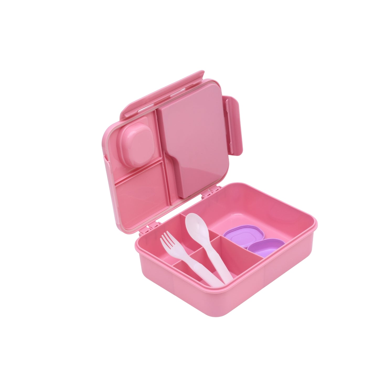 Pastel lunch box with spoon and transparency